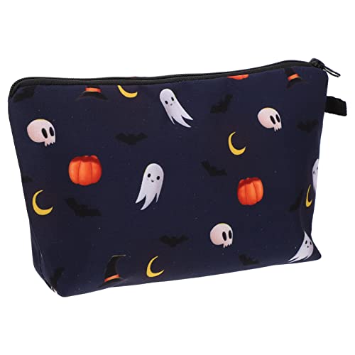 FOMIYES Canvas Makeup Bag - Cute Cartoon Cosmetic Organizer with Zipper, Travel Toiletry Pouch for Women | Perfect for Vacation, Bathroom Storage, School Pencil Case & Daily Essentials