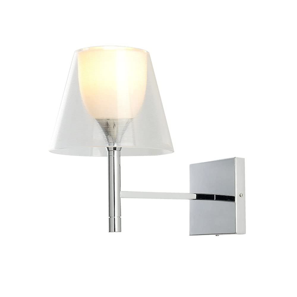 Modern 1-Light Wall Sconce with Acrylic Lampshade & Metal Finish - E27 Socket Wall Mounted Lighting Fixture for Restaurant, Living Room, Bedroom & Hallway - Elegant Ambient Lighting for Home & Commercial Spaces