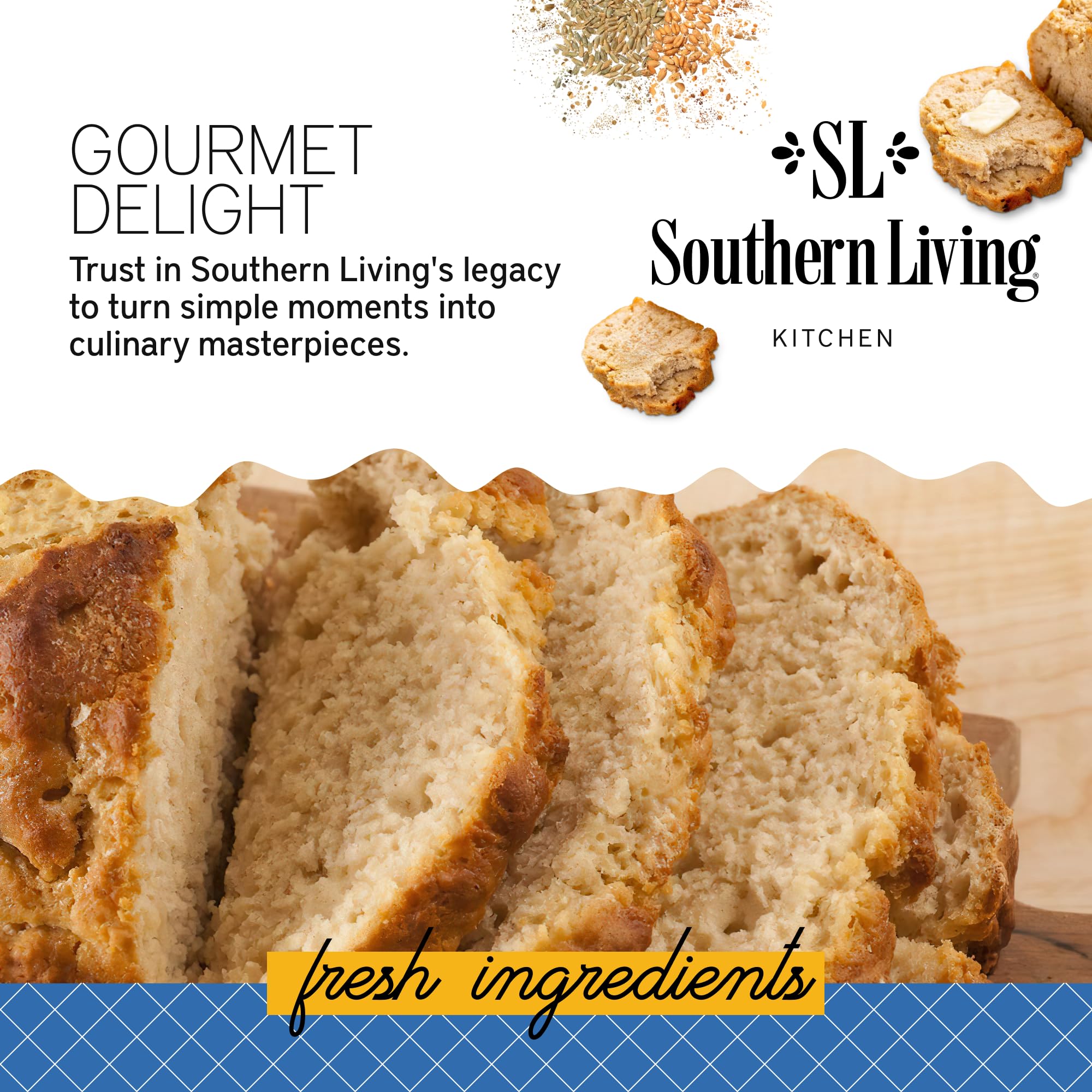 Southern Living Gourmet Beer Bread Mix - Easy-to-Bake Delight for Potlucks, Parties & Dessert | Quick Homemade Bread Recipe | Perfect for Family Gatherings & Holiday Meals (1 Mix)