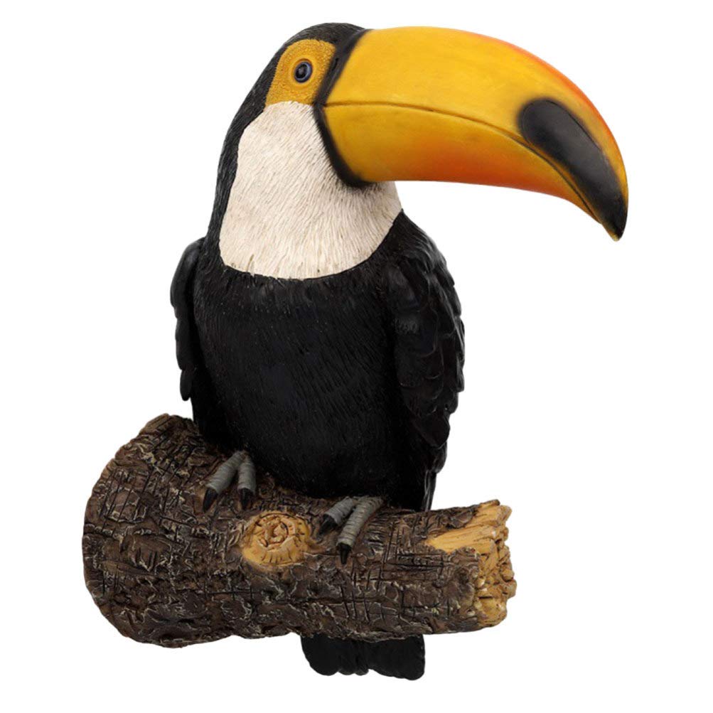 DOITOOL Artificial Garden Bird Statue - Handcrafted Tropical Bird Figurine Sculpture Perched on Wooden Stick - Perfect for Patio, Lawn & Home Decor - Ideal Gift for Nature Lovers & Bird Collectors (Great for Garden Decoration, Backyard Ornament & Indoor Display)