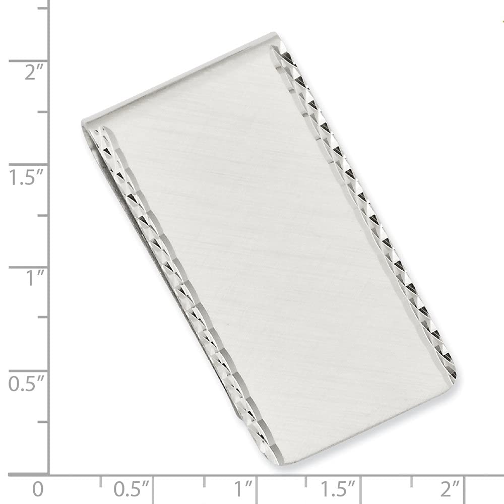 Premium Rhodium-Plated Swiss Cut Edge Money Clip for Men - Diamond2Deal Luxury Gift for Anniversary & Birthday - Perfect for Cash, Cards & Everyday Carry (EDC)