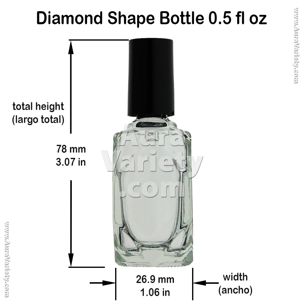 288-Piece Diamond Cut 1/2 oz (15ml) Empty Refillable Clear Glass Bottles for Perfume, Essential Oils & Aromatherapy - Travel Size Mini Containers for DIY, Beauty Products & Home Fragrance