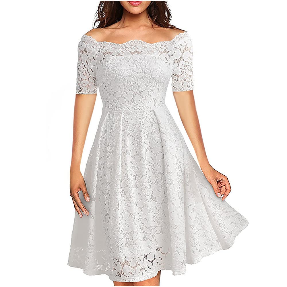 Women's Summer Lace Dress - Sexy A-Line Mini Dress with Long Sleeves, Casual Pullover Solid Dress for Slim Fit | Perfect for Beach Vacations, Date Nights & Summer Parties