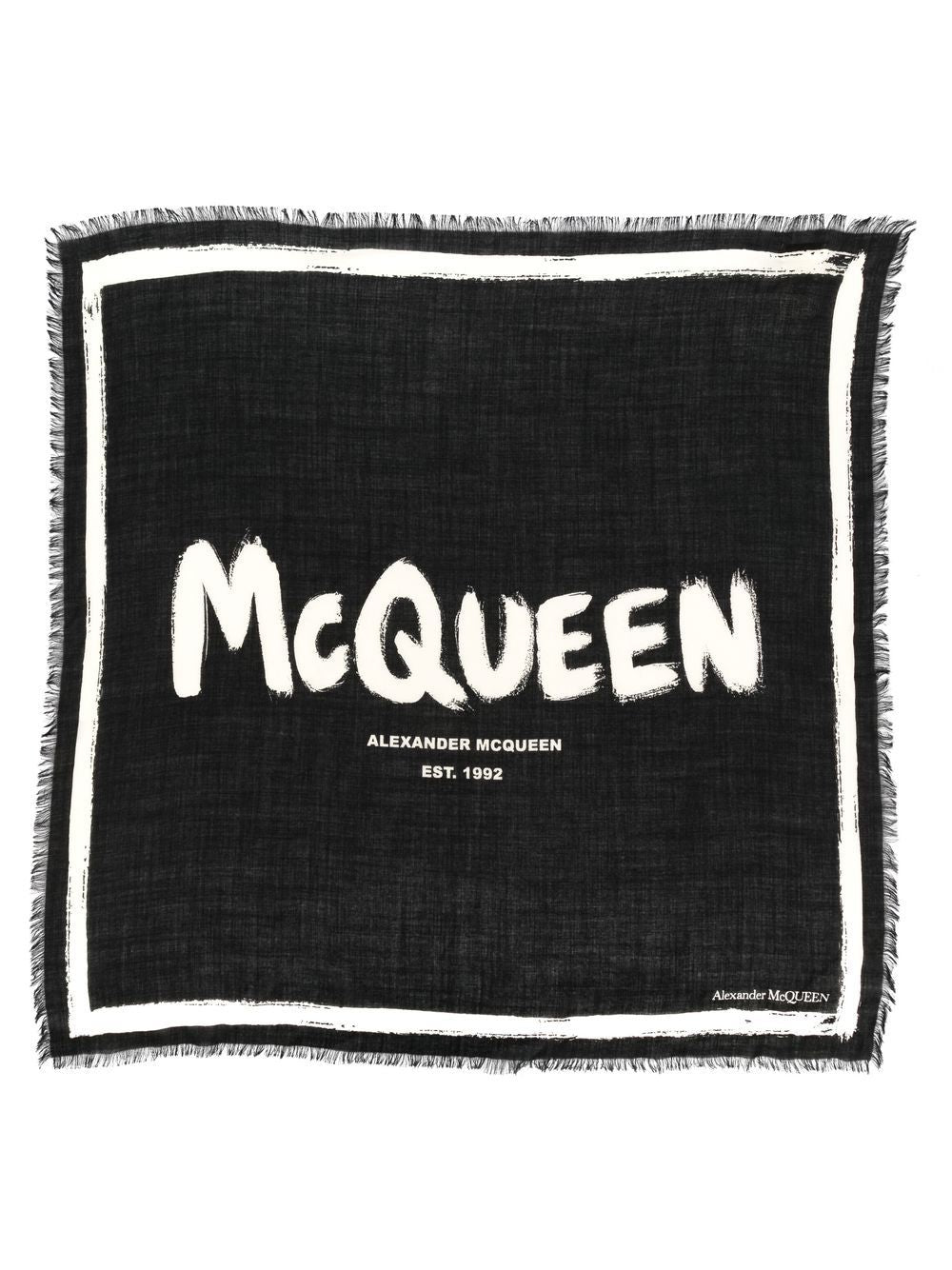 Alexander McQueen Black Scarf - Luxury Cashmere Wrap for Women, Perfect for Winter Fashion & Gift Giving