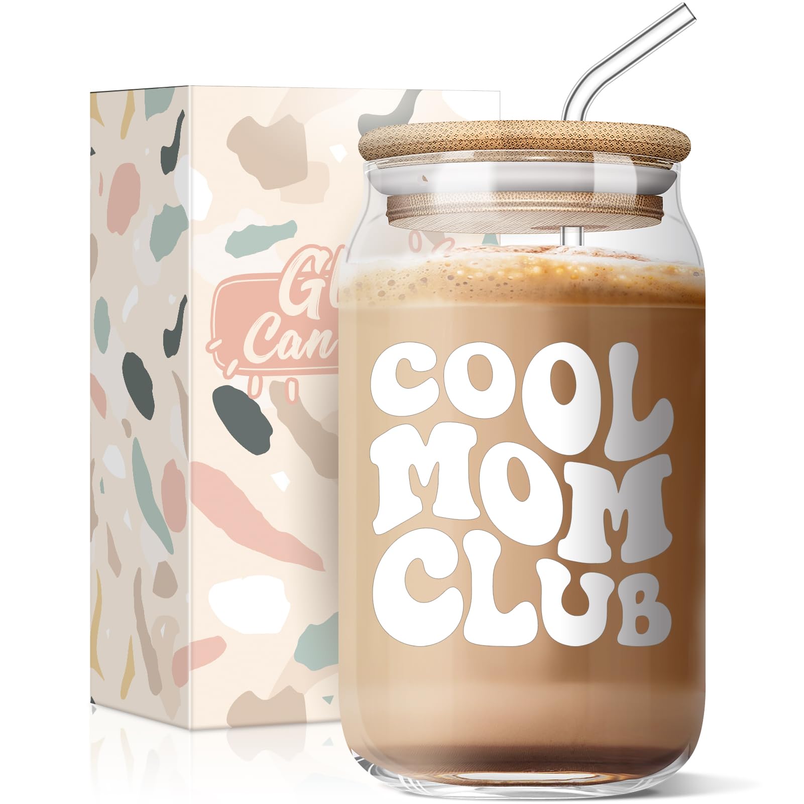 Funny Mom Gifts from Daughter or Son - AGOT 16 Oz Coffee Glass for Mother's Day, Birthday, Christmas - Perfect Gift for Mom, Mother-in-Law & Bonus Moms - Great for Coffee Lovers & Cool Mom Club Members