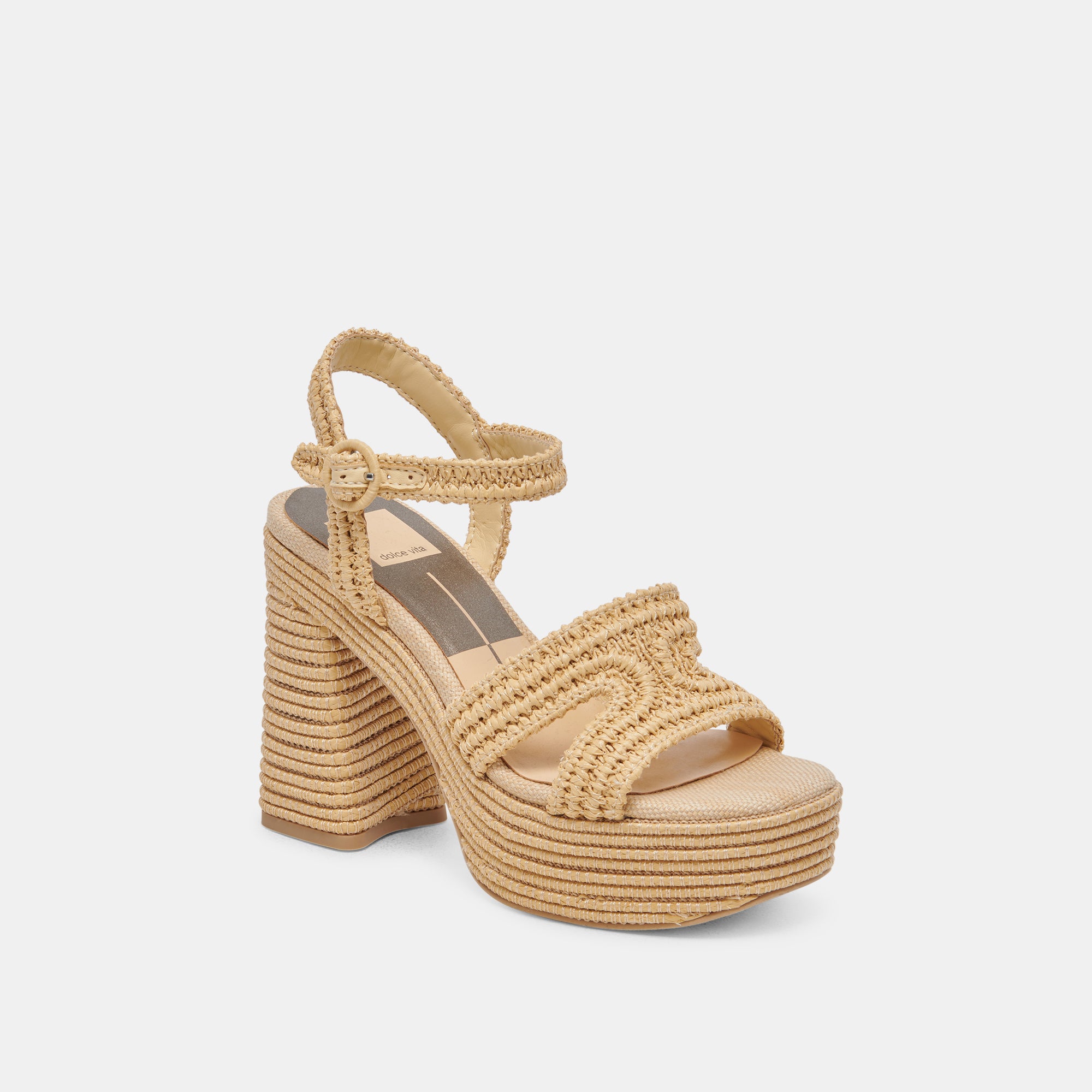 LACYE Women's Natural Woven High Heels - Comfortable Dress Shoes for Work, Party & Special Occasions