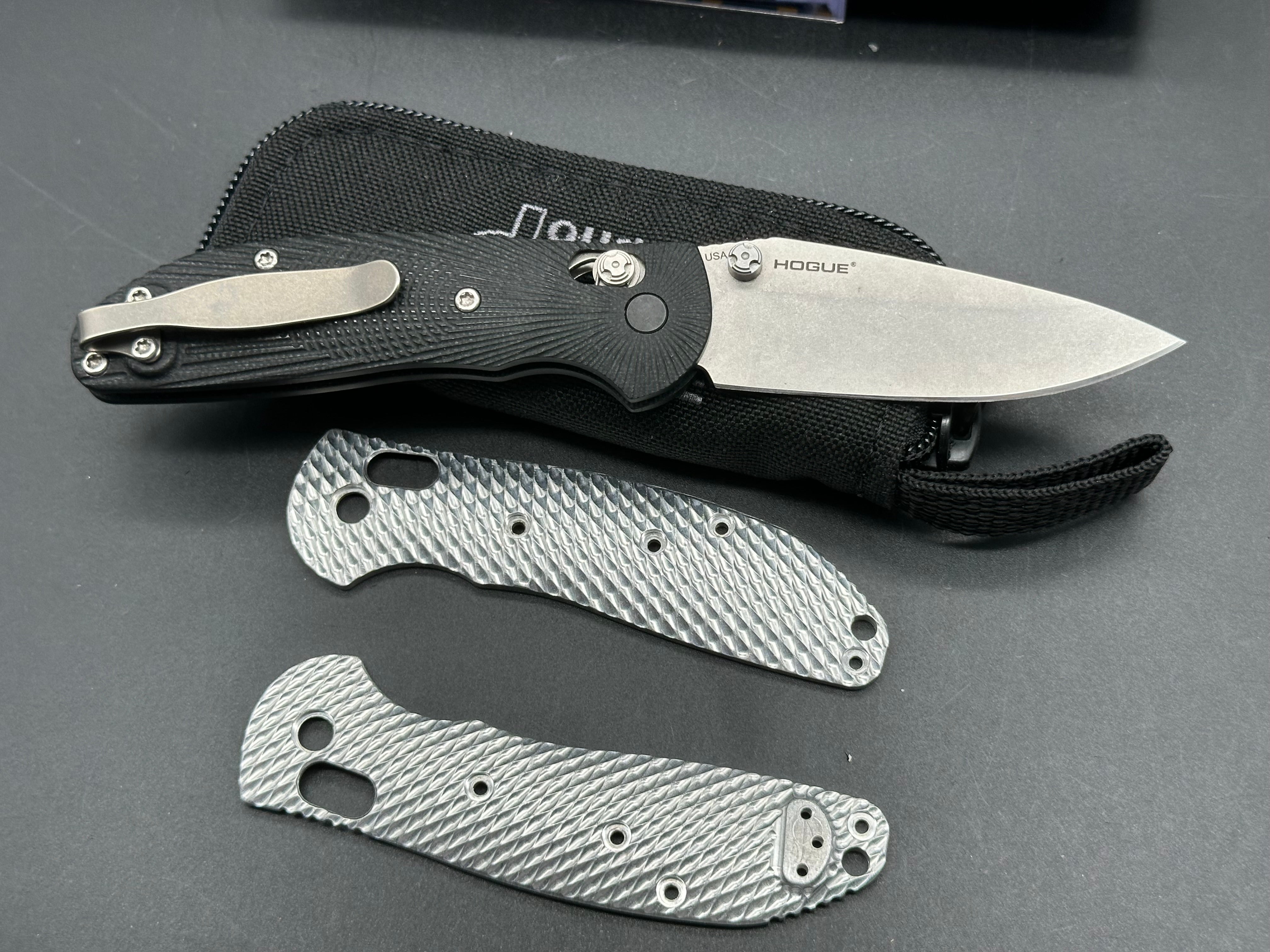 Hogue Doug Ritter Mini RSK Folding Knife with Original Goat Scales & Aluminum Handle - Perfect for EDC, Outdoor Adventures, and Survival Gear