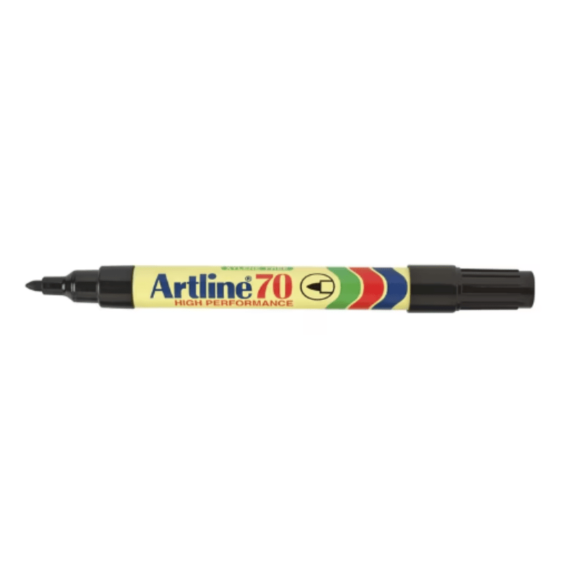 Artline 70 Permanent Marker Bullet Tip Black - Waterproof & Fade-Resistant Ink for Office, School & DIY Projects | Ideal for Labeling, Crafting & Industrial Use