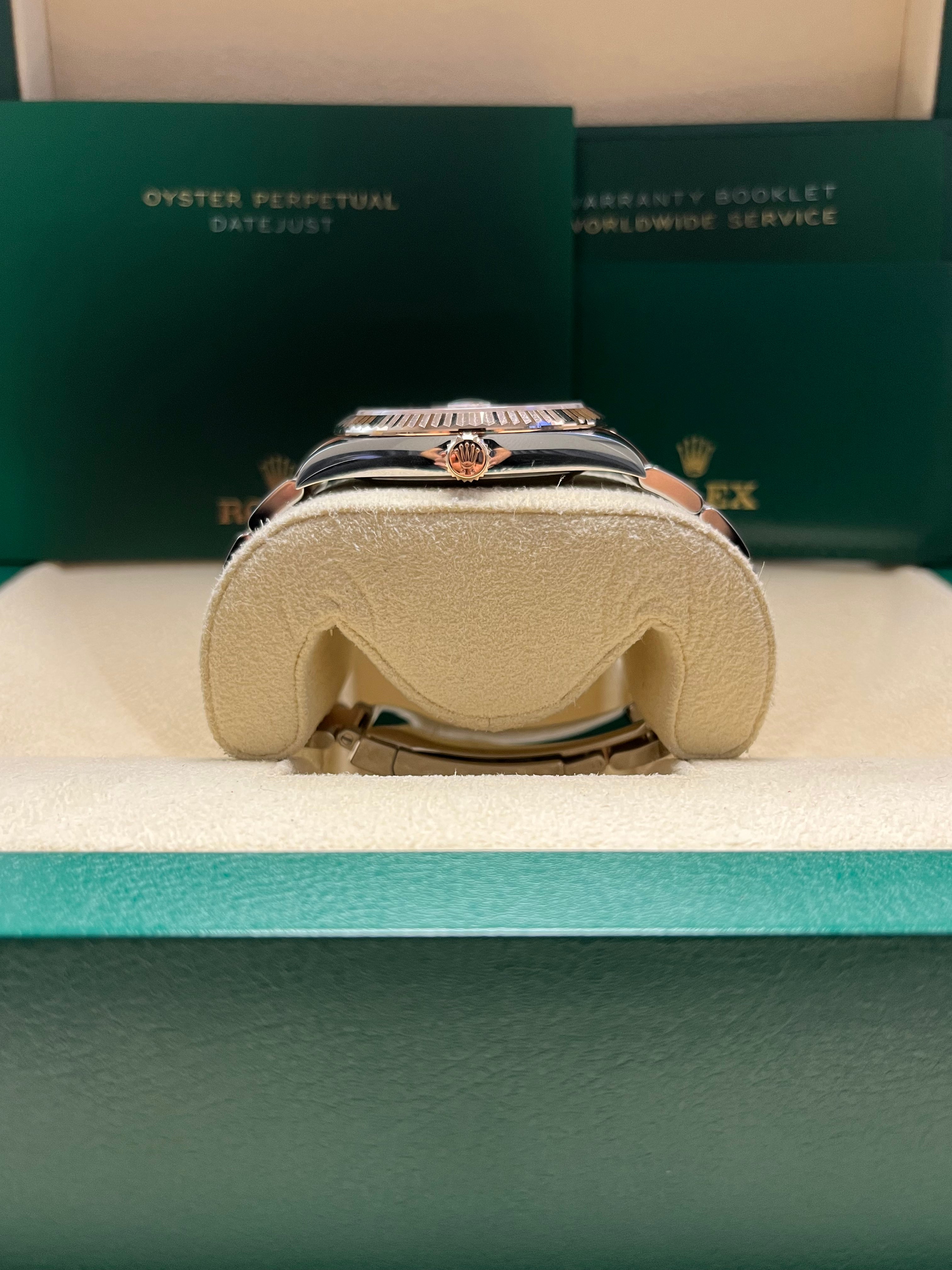 Rolex Datejust 41 Two Tone Stainless Steel & Rose Gold Watch with Sundust Diamond Dial, Fluted Bezel & Oyster Bracelet (Ref#126331) - Luxury Dress Watch for Men, Perfect for Business, Weddings & Special Occasions