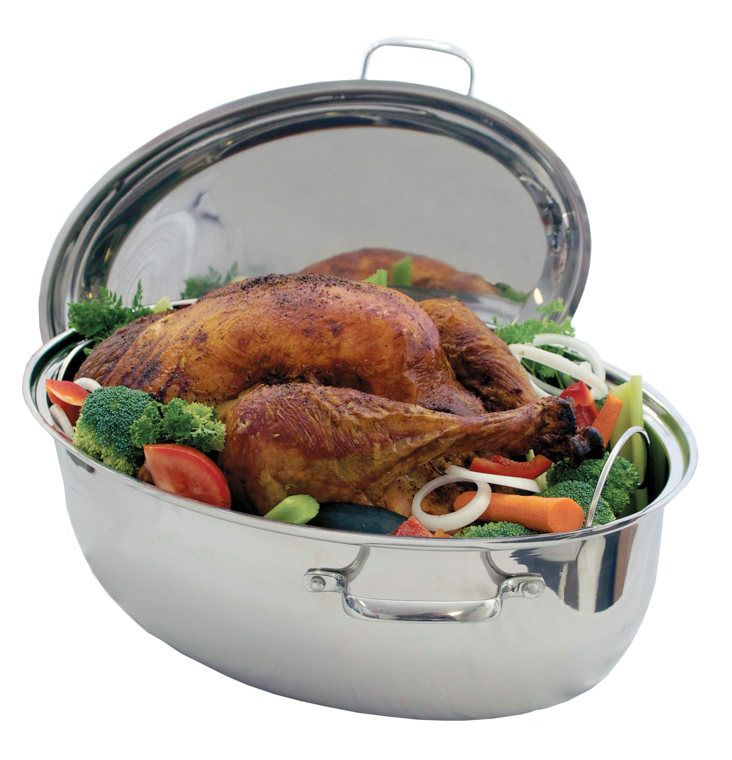 Camerons 3-in-1 Multi Roaster - 11qt Tri-Ply 18/10 Stainless Steel Poultry Roasting Pan, Stock Pot & Saute Pan with Lid - Induction Compatible & Non-Stick - Perfect for Easter Dinner, Thanksgiving, Holiday Cooking & Family Gatherings