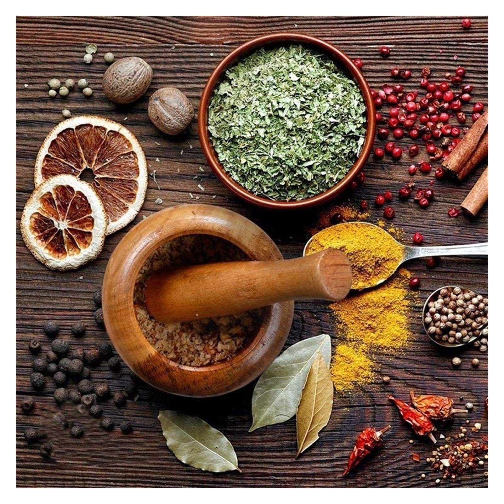 Premium Bamboo Mortar and Pestle Set - Natural Garlic Press, Ginger Crusher & Spice Grinder for Fresh Herbs, Spices, and Seasonings - Perfect for Asian Cooking, Thai Curry Paste, Guacamole, and Homemade Spice Blends