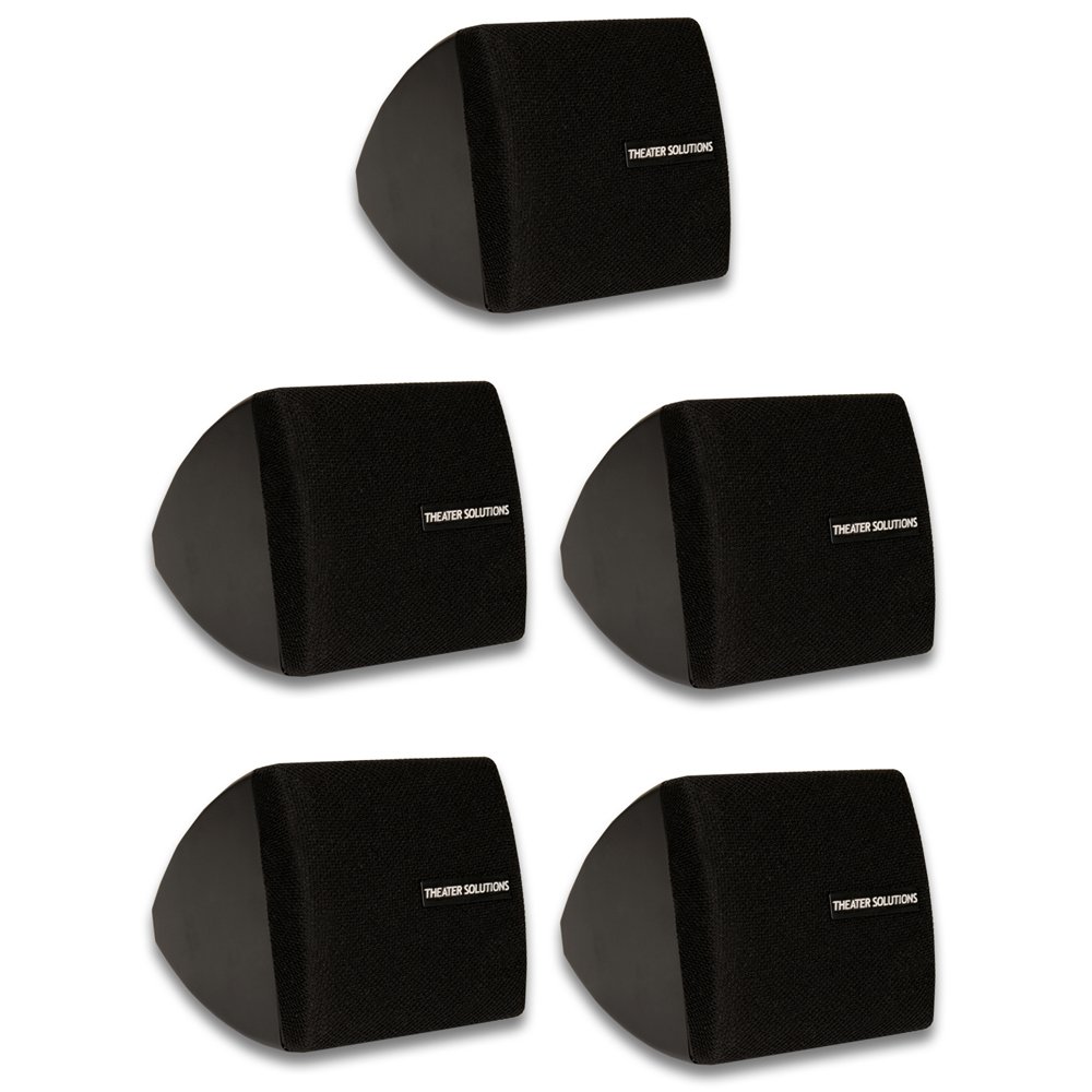 Theater Solutions TS30B 5-Piece Mountable Indoor Bookshelf Speakers - Black | Perfect for Home Theater, Gaming & Music Setup
