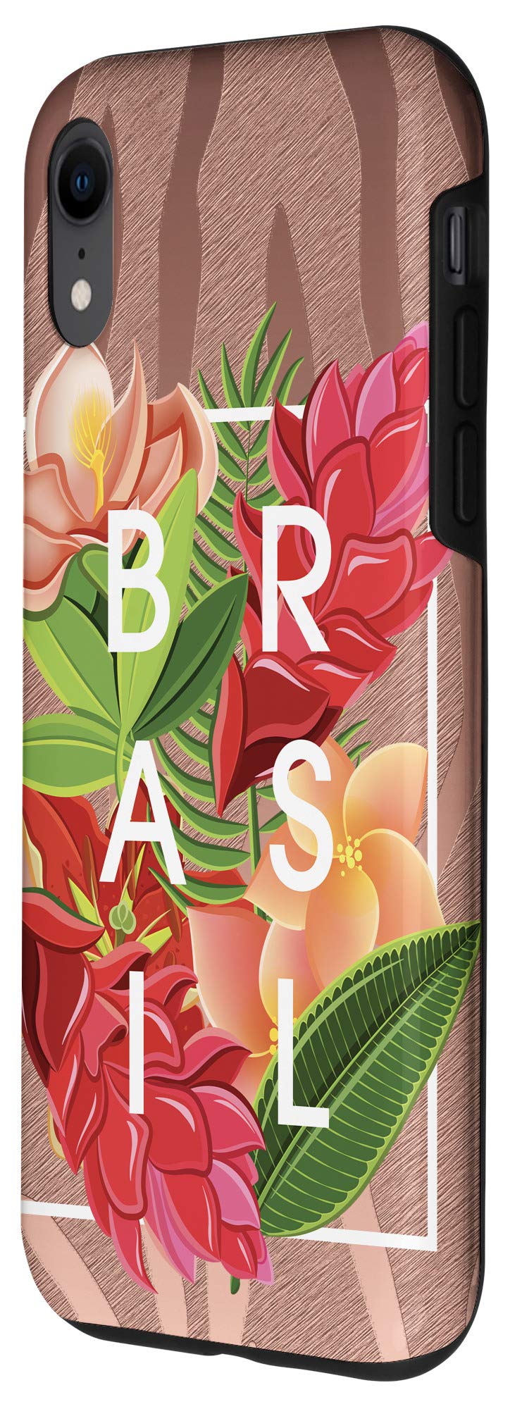 iPhone XR Case - Brazilian Flowers Word Art Design - Durable Protective Cover for iPhone XR - Perfect for Travel, Work & Everyday Use