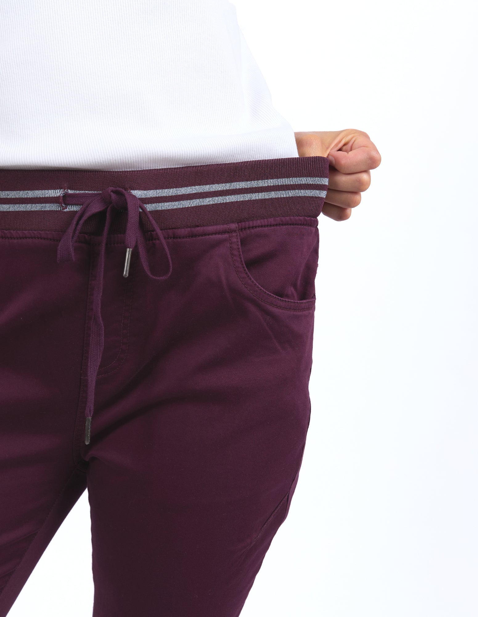 Elm Margo Jogger Pants for Women - Comfortable Stretchy Merlot Wine Color Joggers - Perfect for Yoga, Running, Lounge & Casual Wear