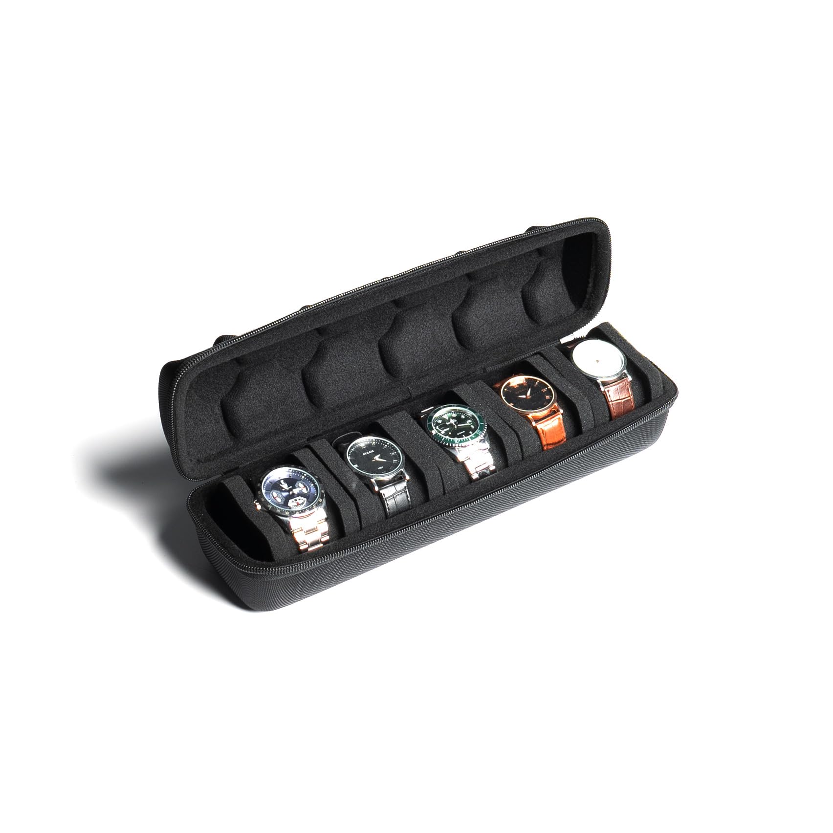 Premium 5-Slot Leather Watch Travel Case - Anti-Slip Watch Roll Organizer for Men & Women | Perfect for Business Trips, Vacations & Watch Collection Storage