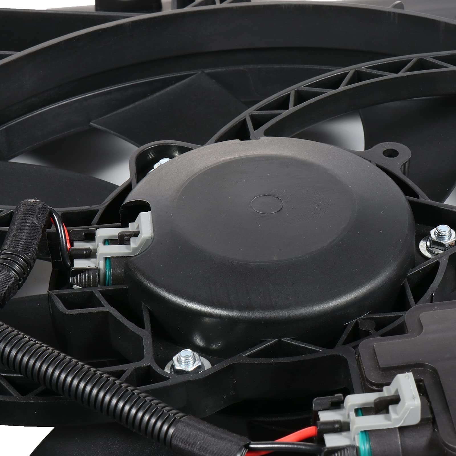 OCPTY Replacement Dual Cooling Fan Assembly Compatible with 2007-2015 Ford Edge & Lincoln MKX - High Performance Radiator Cooling System for Hot Weather & Heavy-Duty Driving