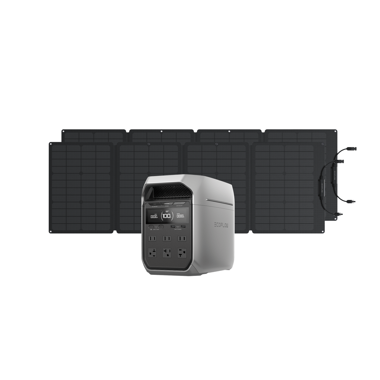 EcoFlow DELTA 3 Series 3600W Portable Power Station with Solar Panel (PV110W) - Perfect for Camping, RV Trips & Emergency Backup Power