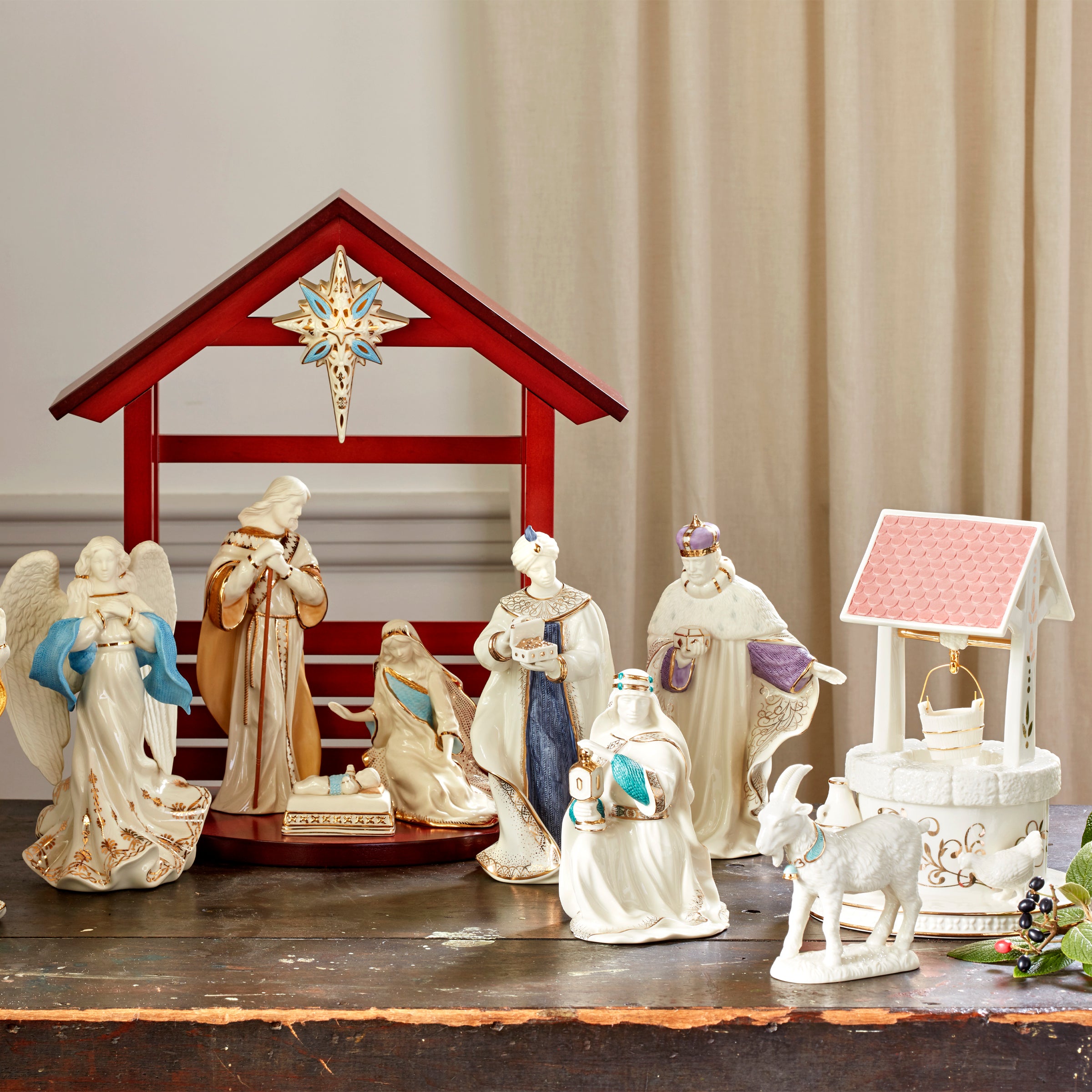 First Blessing Nativity Goat Figurine - Handcrafted Christmas Decoration for Home, Nativity Scene, and Holiday Tabletop Display