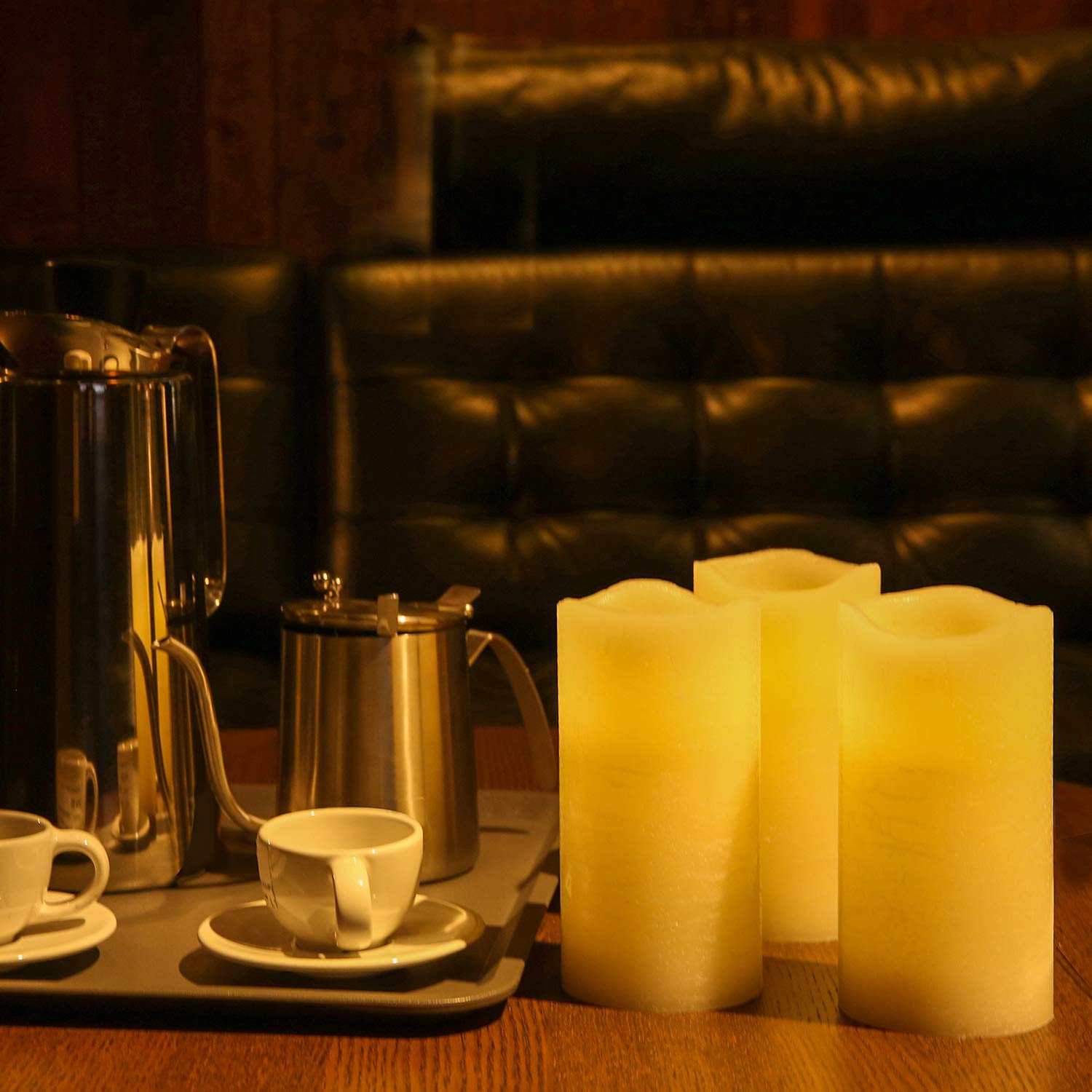 Premium Flameless LED Candles Set of 6 - Real Wax Battery Operated Pillar Candles with 10-Key Remote & 24H Timer (3x6 Inch) - Perfect for Home Decor, Weddings, and Relaxing Ambiance
