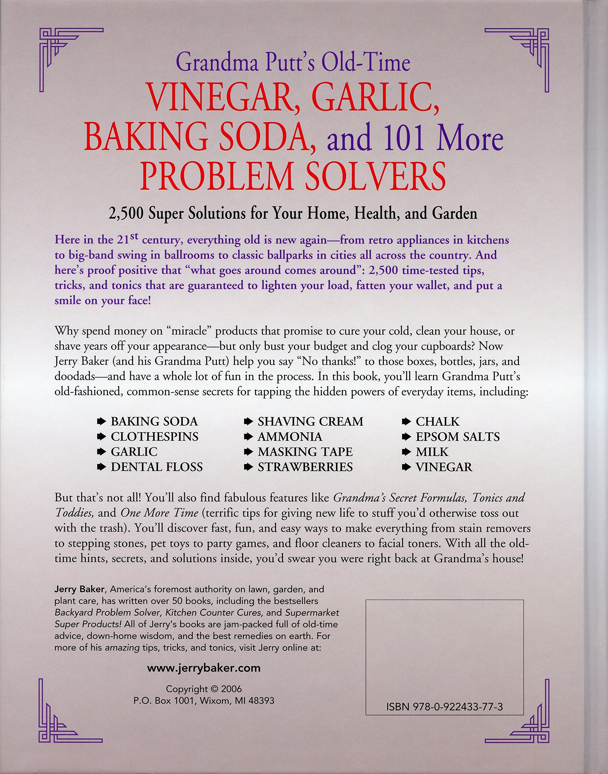 Grandma Putt's Old-Time Vinegar, Garlic, Baking Soda & 101 Natural Solutions: 2,500 Home Remedies for Health, Cleaning & Gardening | DIY Household Tips & Organic Gardening Hacks