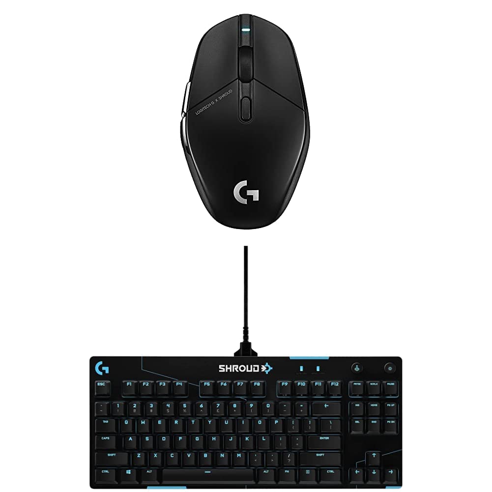 Logitech G303 Shroud Edition Wireless Gaming Mouse, Logitech G PRO X Mechanical Keyboard & G PRO X Wireless Lightspeed Gaming Headset Bundle - Perfect for Esports, Streaming & Competitive Gaming