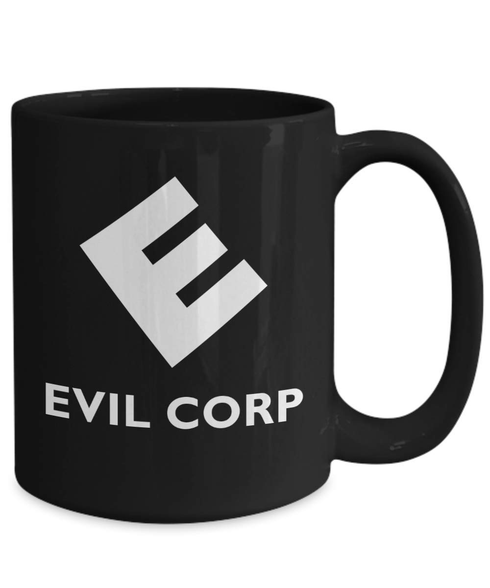 Evil Corp Coffee Mug - Black Mr. Robot Inspired Cyber Security Themed Coffee Cup | Perfect for Hackers, Programmers & Tech Enthusiasts | Office, Home & Gifts