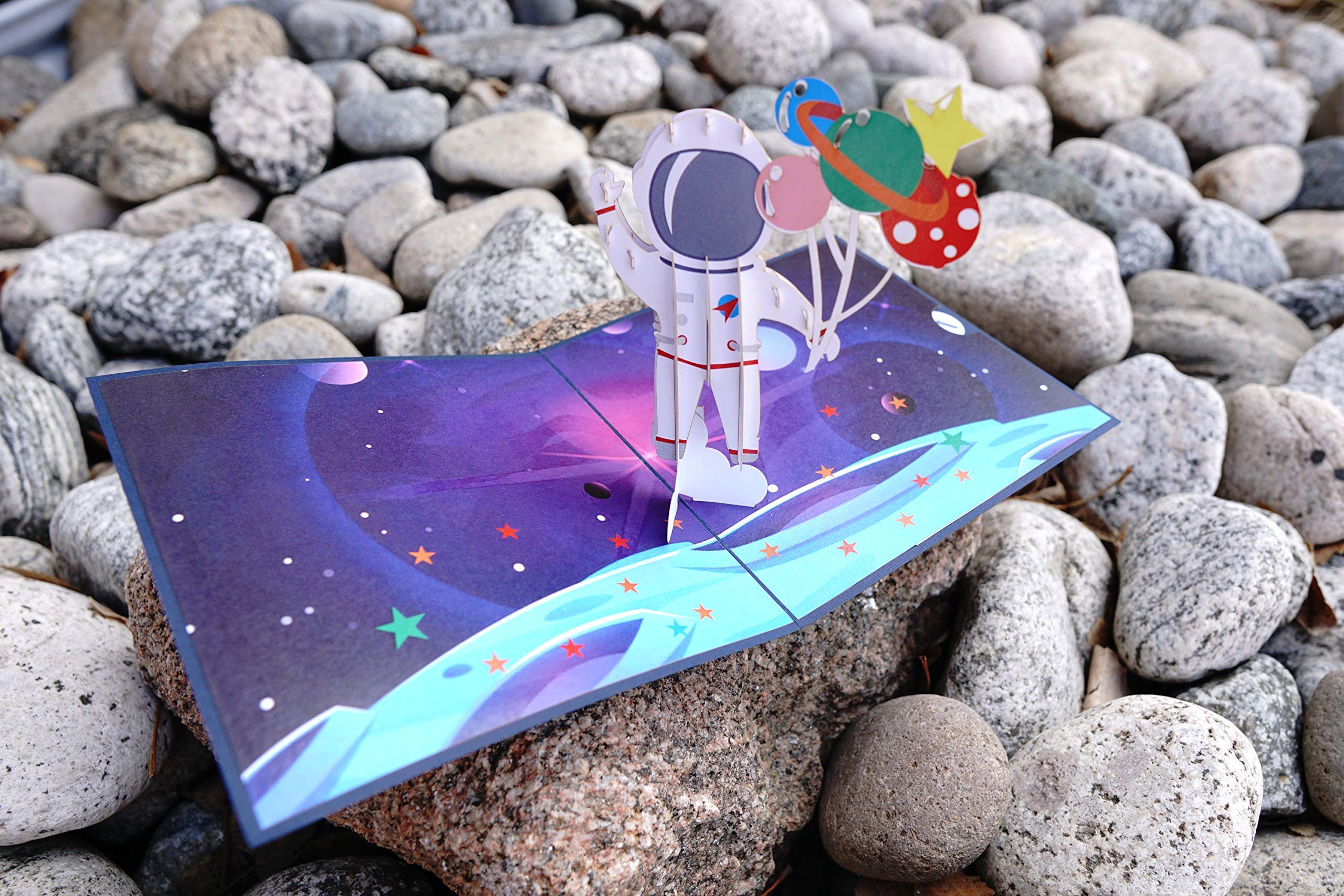Spaceman Birthday Pop Up Card - 3D Space Shuttle & Astronaut Greeting Card for Kids | Fun & Unique Birthday Gift for Boys, Grandsons, Space Enthusiasts | Perfect for Birthdays, Space-Themed Parties & Special Occasions