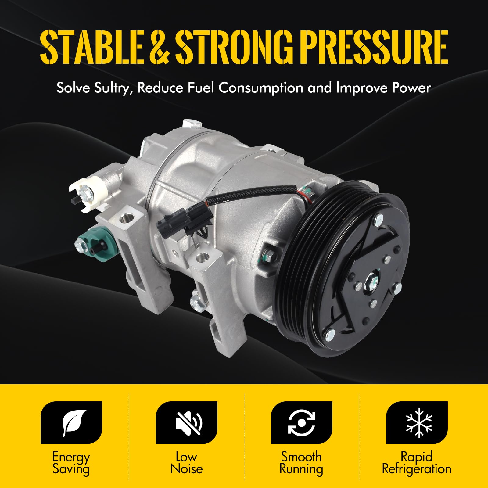 KUSATEC CO 29074C AC Compressor Replacement for Nissan Altima 2013-2018 2.5L - High Performance Air Conditioning Compressor for Summer Cooling & Long Drives