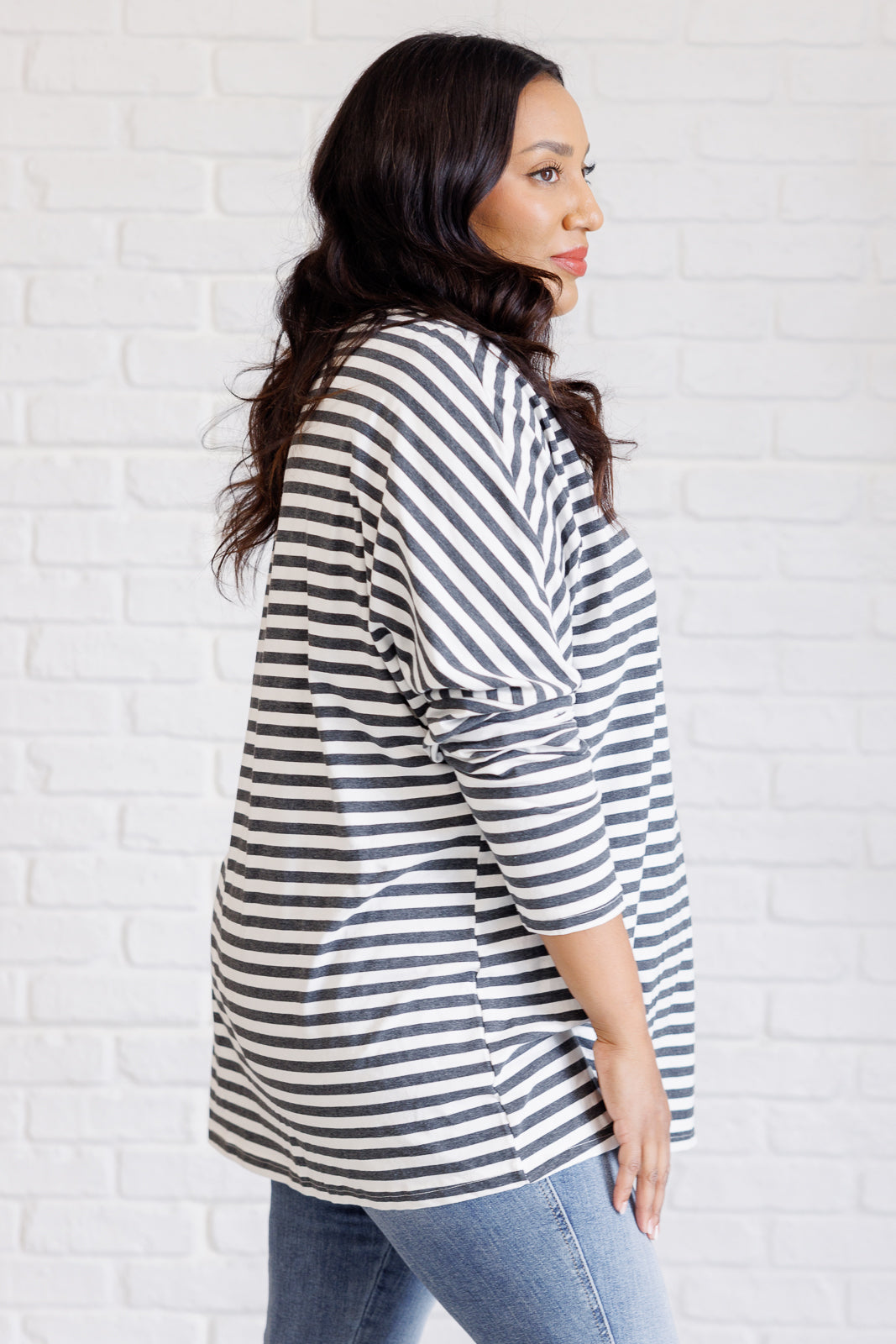 Obviously Mine Striped Oversized Top - Women's Fashion Loose Fit Long Sleeve Shirt for Casual Wear, Work & Weekend Outfits