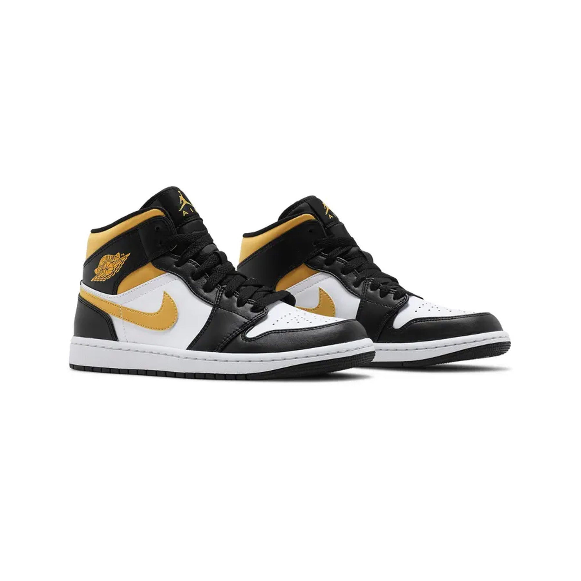 Air Jordan 1 Mid 'White Pollen Black' Men's Basketball Shoes - Stylish Sneakers for Casual Wear, Street Fashion & Sports Performance
