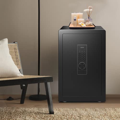 Digital Security Safe Box with Alarm & LED Light - Home Safe for Money, Jewelry, Documents - Black | Perfect for Home, Office & Travel Security