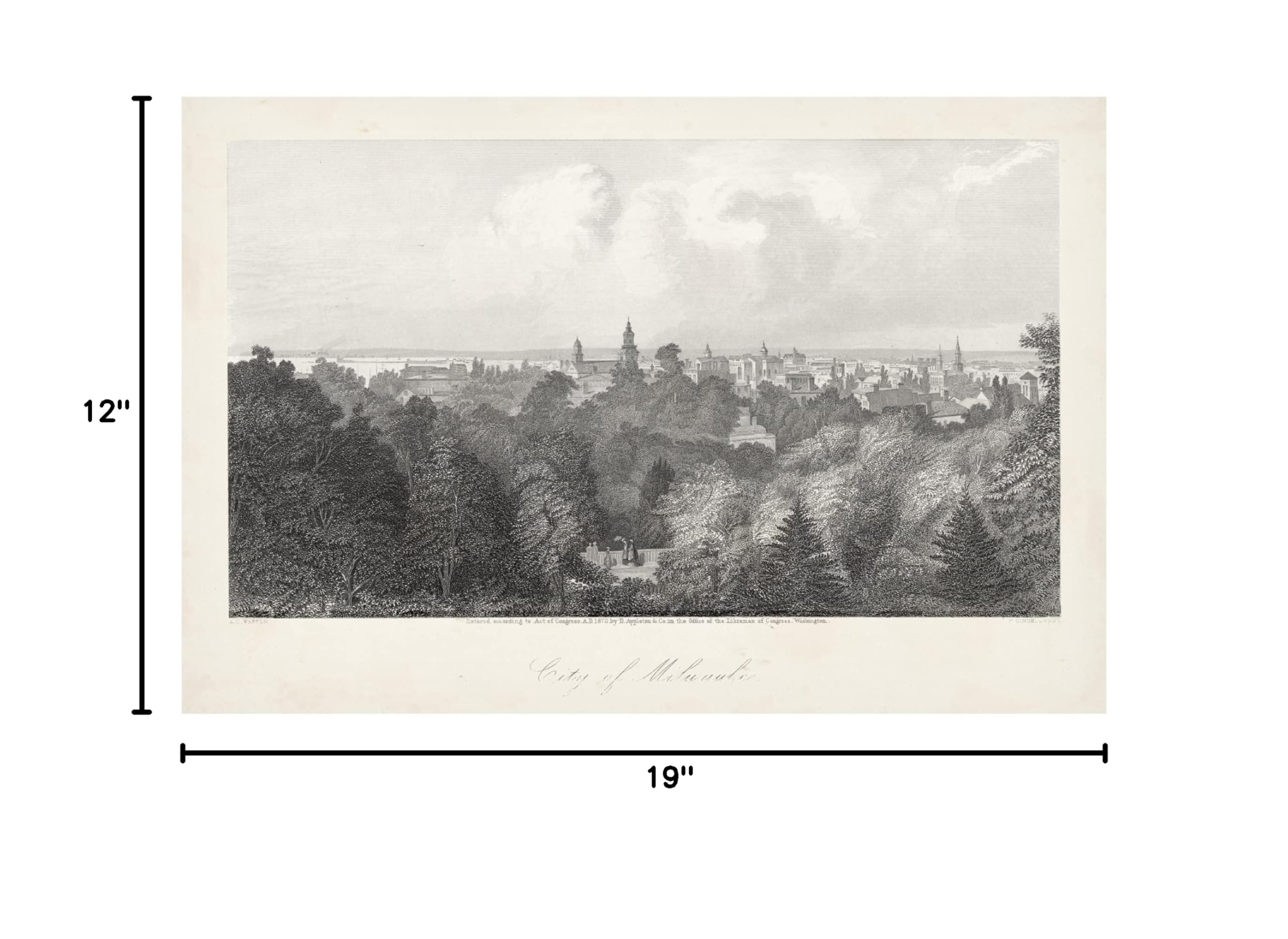 Trademark Fine Art 'City Of Milwaukee' Canvas Print by William Cullen Bryant - Stunning Urban Landscape Wall Art for Home & Office Decor