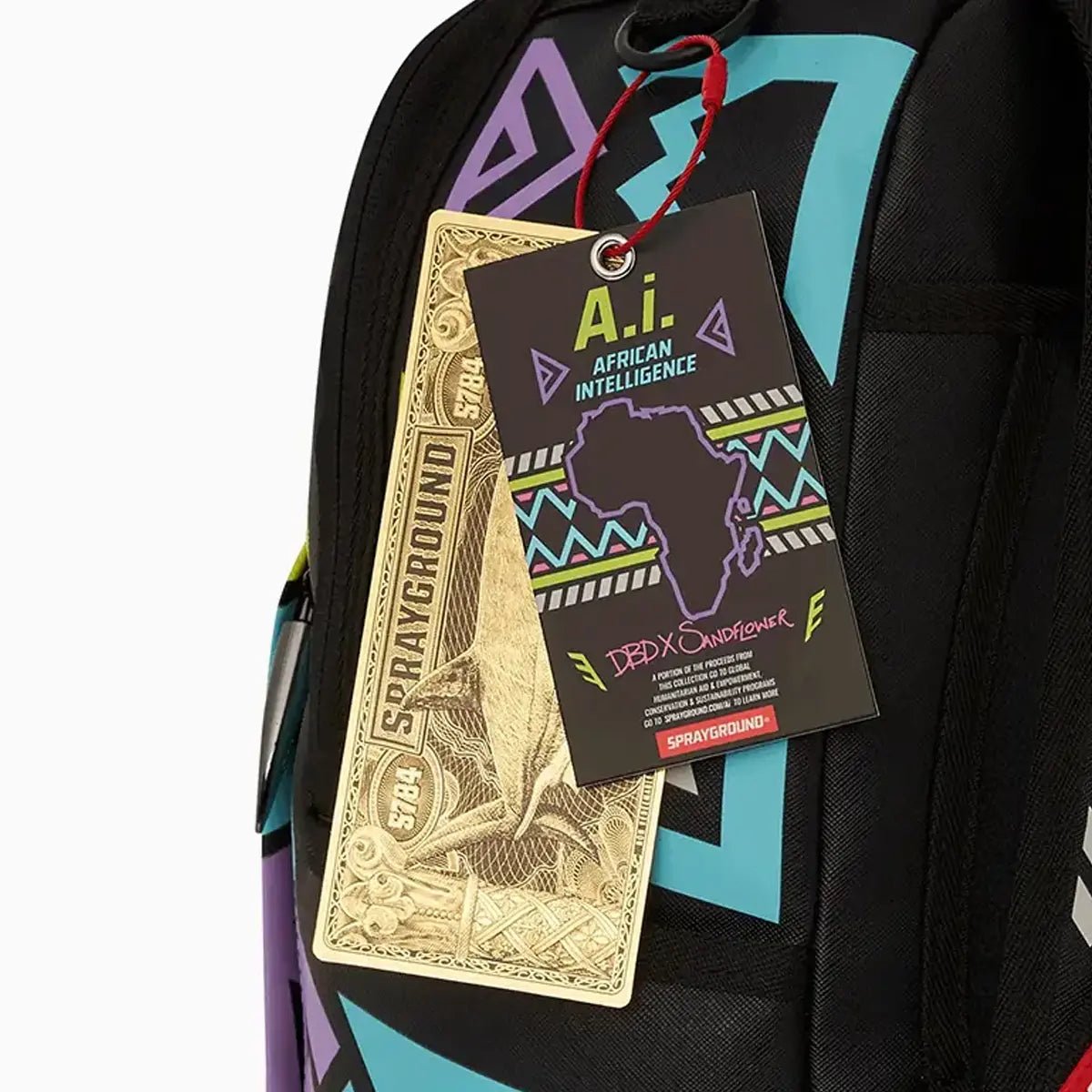 A.I Path To The Future III Backpack Sandflower Collaboration - Glow in The Dark Design | Stylish & Functional School, Travel & Everyday Use