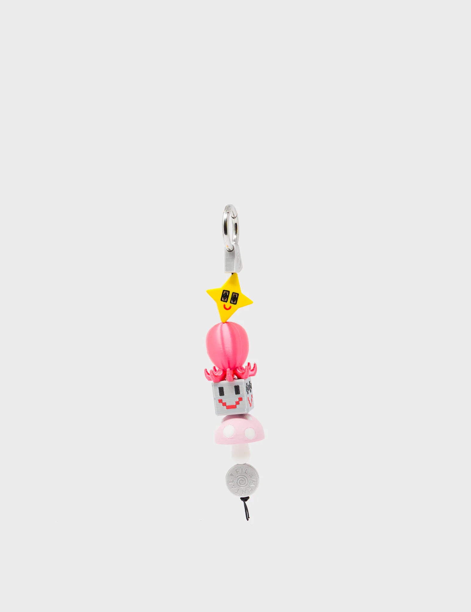 Cosmo Critter Stack Charm - Fuchsia & Yellow 3D Printed Bioplastic Keychain | Cute Animal Keyring for Backpacks, Gifts & Everyday Carry