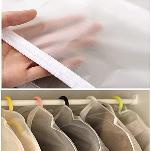 Bringsine 5-Pack Clear Hanging Garment Bags - Lightweight PEVA Suit Storage with Full Zipper, Moth-Proof & Breathable Dust Cover for Closet Organization (60x120cm) - Perfect for Travel, Wedding Dresses, and Seasonal Clothing Storage