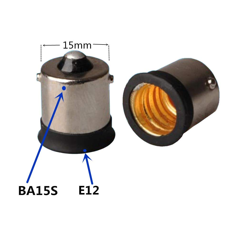 BA15S to E12 Lamp Socket Adapter - B15 to E12 Light Bulb Base Converter - Compatible for Chandeliers, Night Lights & Vintage Fixtures