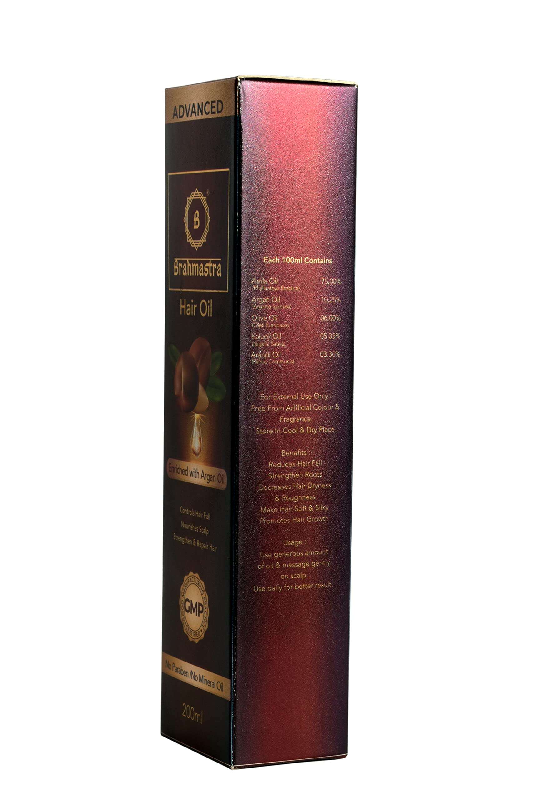 Advanced Brahmashtra Hair Oil for Hair Growth & Repair - Natural Ayurvedic Treatment for Dry, Damaged Hair - Use for Scalp Massage & Daily Hair Care Routine