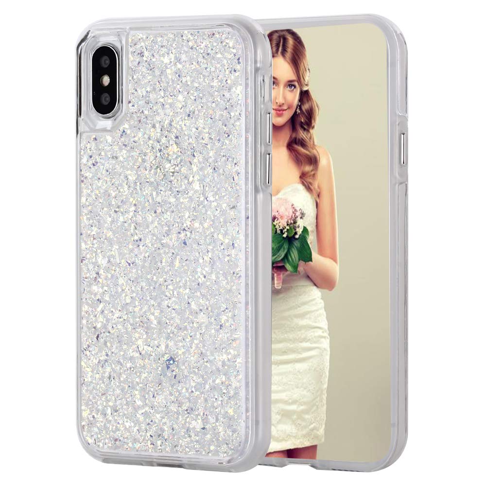 Sparkle Glitter iPhone 11 Pro Max Case - Elegant Women's Foil Hard Back Cover with TPU Bumper | Protective Bling Phone Case for iPhone 11 Pro Max 6.5