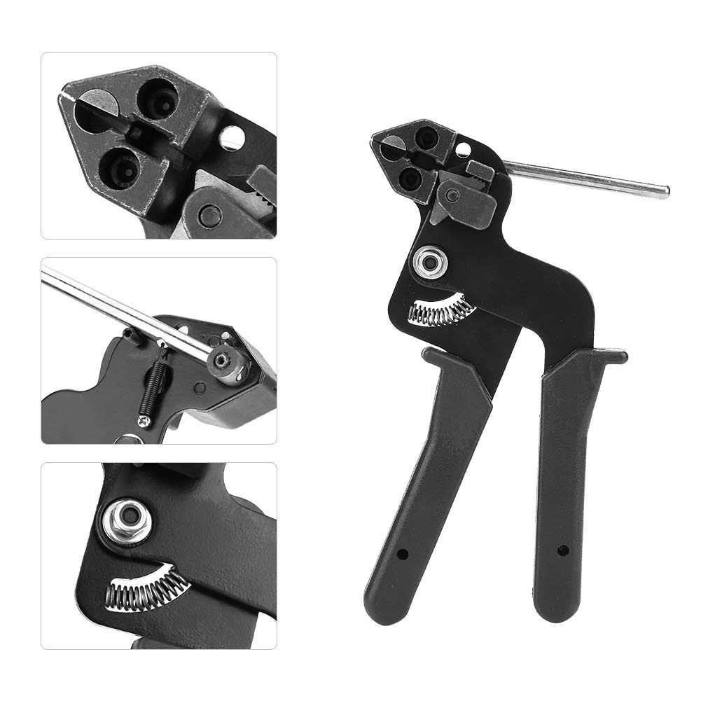 Professional Stainless Steel Cable Ties - Lightweight Self-Locking Wire Ties with Tensioner & Crimping Plier Cutter Tool for Ladder, Electrical, and Industrial Use
