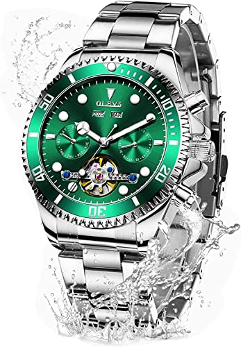 Silver Band and Green Dial Watches