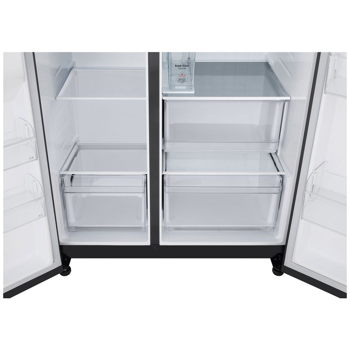 LG 625L Side by Side Refrigerator with Non-Plumbed Ice and Water Dispenser - Matte Black (GS-N599MBL) - Perfect for Modern Kitchens and Large Families