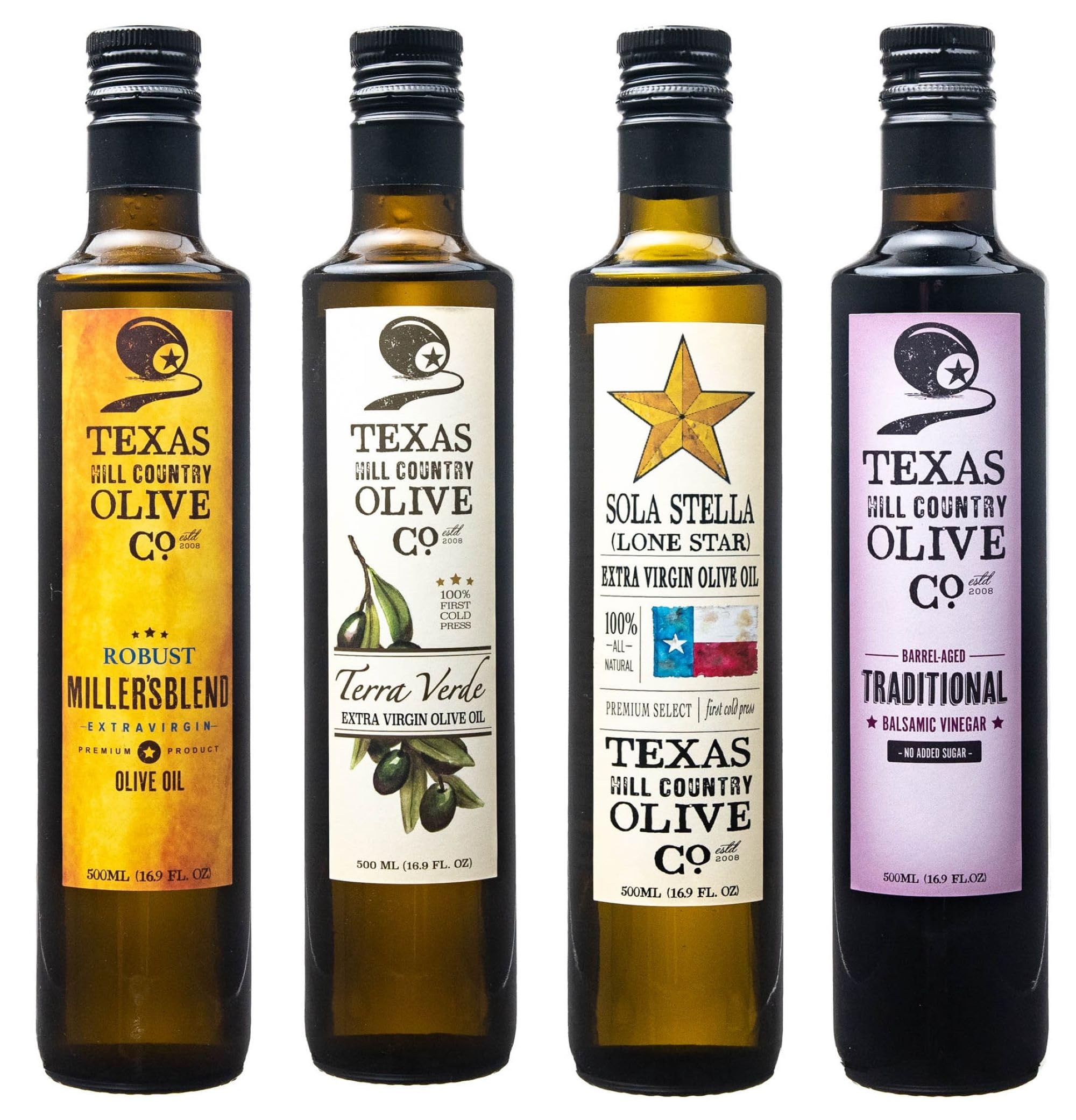 Premium Olive Oil & Balsamic Vinegar Gift Set - Texas Stars Collection | Gourmet Cooking, Salad Dressing & Dipping Oil | Perfect for Holidays & Housewarming Gifts