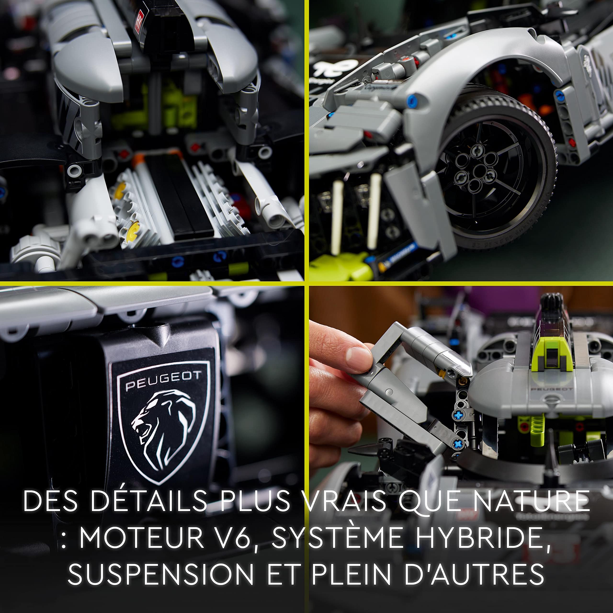 LEGO 42156 Technic Peugeot 9X8 24H Le Mans Hybrid Hypercar - 1:10 Scale Advanced Racing Car Model for Adults, Collector's Edition | Perfect for Display, Racing Enthusiasts & Gift Giving