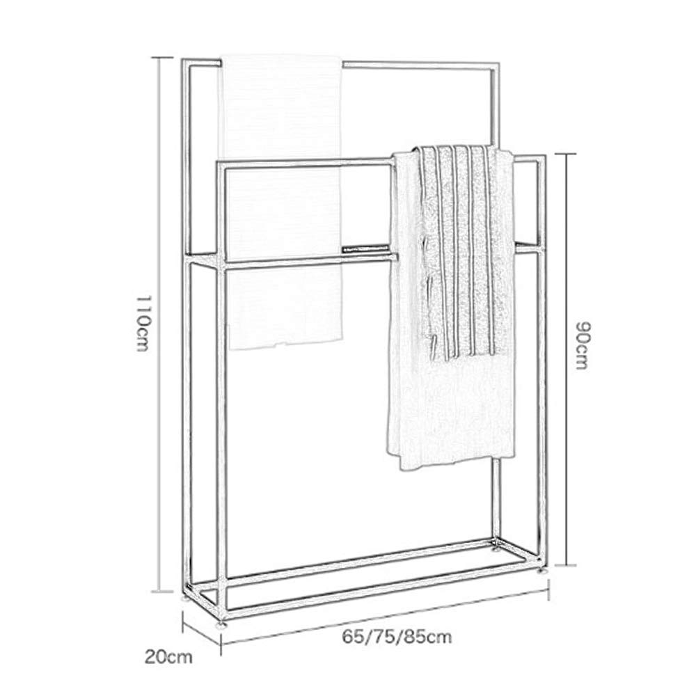 Free Standing Towel Rack - Heavy Duty Metal Towel Holder Stand for Bathroom, Kitchen, Laundry Room - Rust-Resistant & Sturdy Design - White (65×20×110cm) - Perfect for Spa, Gym, and Home Decor