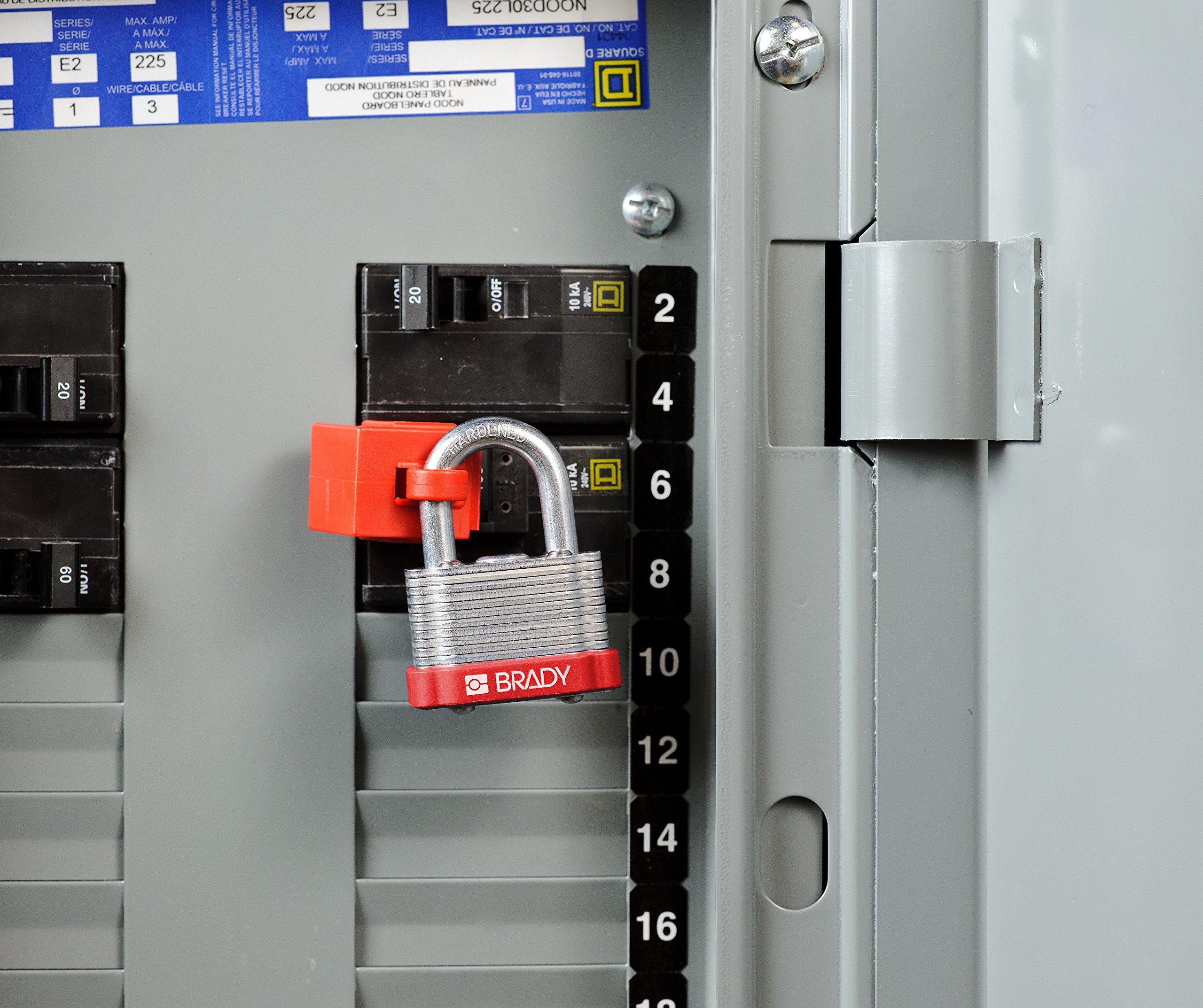 Brady Steel Lockout Tagout Padlock - Keyed Different, 1-1/3