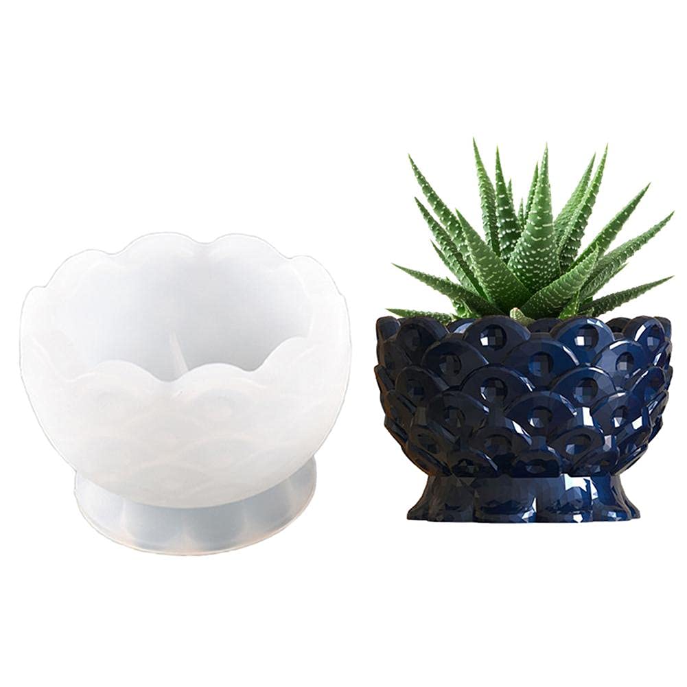Premium Silicone Flower Pot Molds for Concrete, Cement & Clay - Round Bowl Planter Molds for DIY Resin, Candle & Soap Making - Perfect for Home Decor, Garden Projects & Crafting