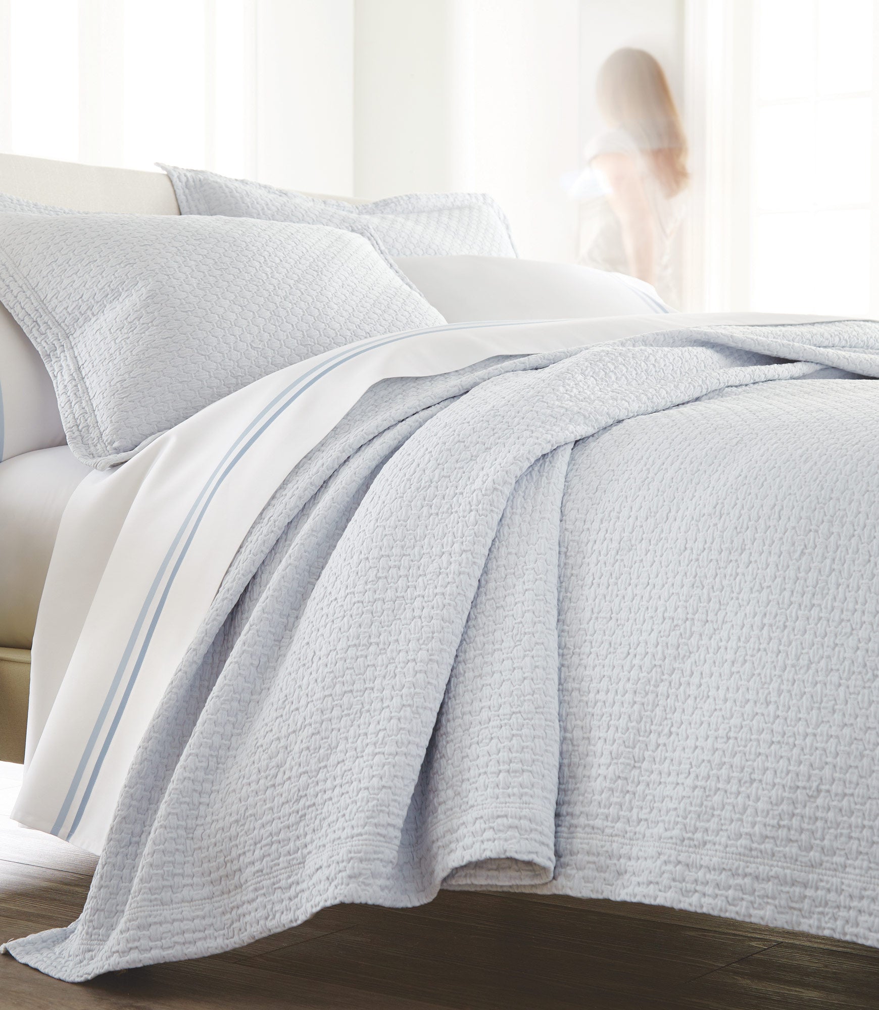 Juliet Matelassé Sham - Luxury Quilted Pillow Cover for Bedroom Decor, Home Styling & Elegant Interior Design