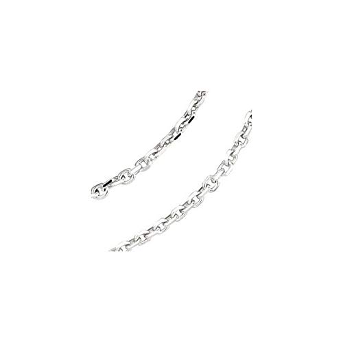 14K White Gold 1.75mm Solid Diamond-Cut Cable Chain Necklace - 18 Inch Durable Fine Jewelry for Women, Perfect for Layering, Gift Giving & Everyday Wear