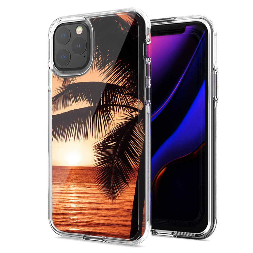 Apple iPhone 12 Mini Phone Case - Paradise Sunset Design Double Layer Protective Cover | Slim Fit Shockproof Case for Everyday Use & Travel