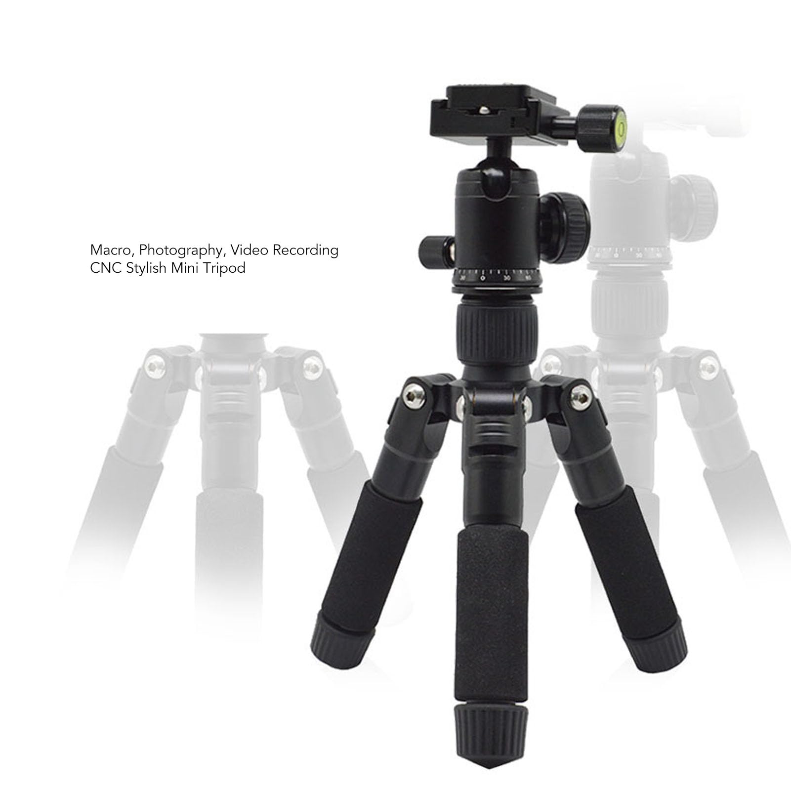 Compact Carbon Fiber Tabletop Tripod with 360° Ball Head & Spring Buckles - Portable Foldable Mini Tripod for DSLR Cameras, Smartphones, Vlogging - Perfect for Travel, Outdoor Photography & Desktop Use
